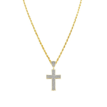 Diamond Cross Pendant 10k Yellow Gold 0.34 Ctw